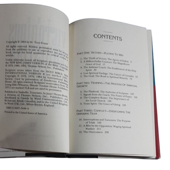 The Victorious Christian Life By Dr. Tony Evans Hardcover Spiritual Guide Religi - Picture 9 of 11